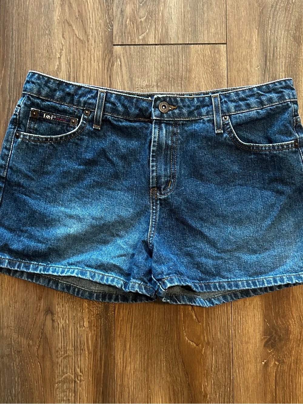 VTG LEI Micro Shorts 3” Women's High Rise Blue Denim Jean Junior Size 11 90s Y2K